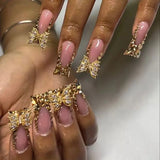 3D Diamond Butterfly Nails