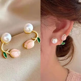 Pearl Tulip Stud Earrings