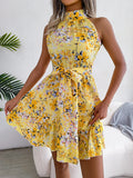 Summer Floral Halter Dress