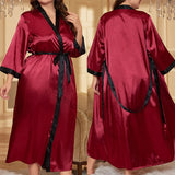 Plus Size Satin Bathrobe