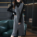 Sleeveless Knitted Vest Dress