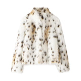 Stylish Animal-Print Fur Jacket